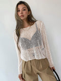 Buy SHEIN DAZY Solid Sheer Mesh Top Without Bra Going Out Tops in Pakistan