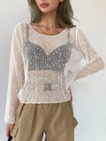 Buy SHEIN DAZY Solid Sheer Mesh Top Without Bra Going Out Tops in Pakistan