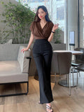 Buy SHEIN DAZY Solid Twist Front Batwing Sleeve Tee in Pakistan