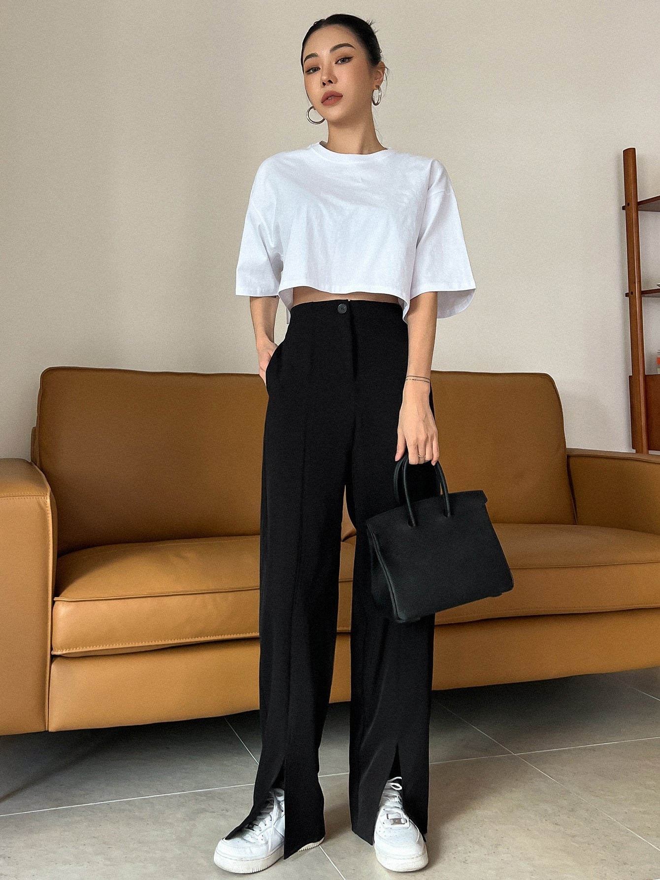 Buy SHEIN DAZY Split Hem Suit Pants in Pakistan