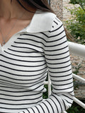 Buy SHEIN DAZY Striped Pattern Ribbed Knit Sweater in Pakistan