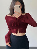 Buy SHEIN DAZY Women'S Lace Patchwork Front Knot Top in Pakistan