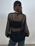 Buy SHEIN DAZY Women'S Loose Fit Sheer Mesh Top in Pakistan