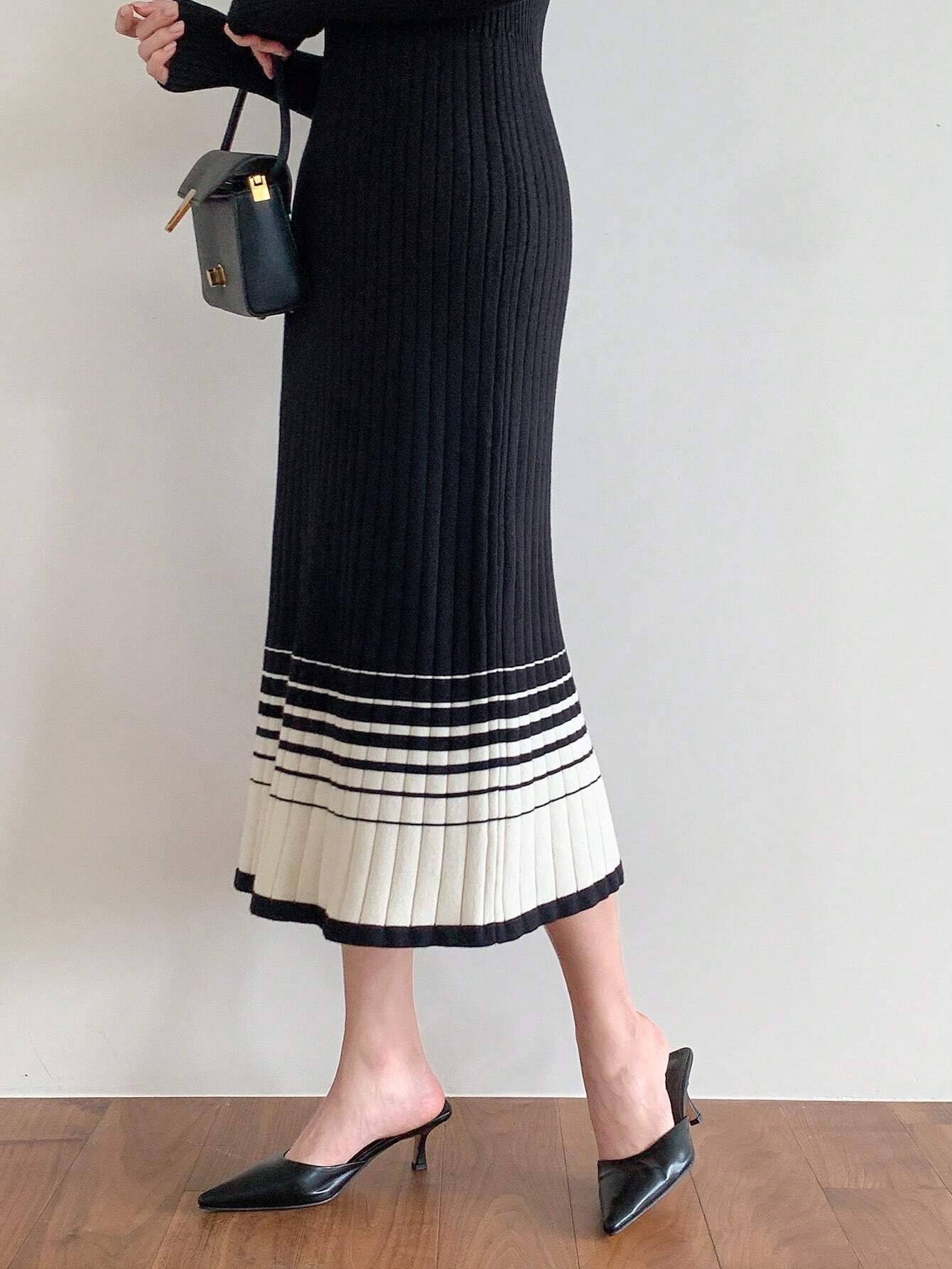 Buy SHEIN DAZY Women Long Sleeve Knit Bodycon Dress With Puff Sleeves in Pakistan