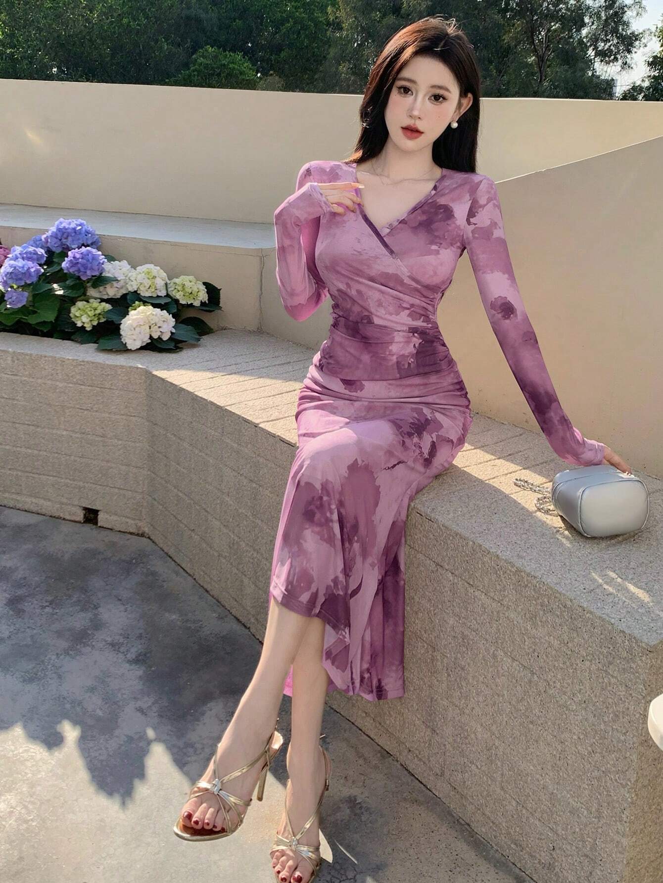 Buy SHEIN DAZY Women Ombre Wrap Design Long Dress in Pakistan