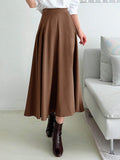 Buy SHEIN DAZY Women Solid Color Daily Wear Long Flare Skirt in Pakistan