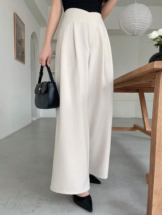 Buy SHEIN DAZY Women's Asymmetric Waist Wide Leg Pants in Pakistan