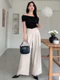 Buy SHEIN DAZY Women's Asymmetric Waist Wide Leg Pants in Pakistan