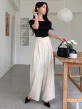 Buy SHEIN DAZY Women's Asymmetric Waist Wide Leg Pants in Pakistan