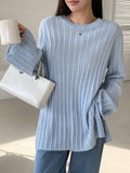 Buy SHEIN DAZY Women's Business Casual Solid Color Flare Sleeve Sweater in Pakistan
