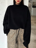 Buy SHEIN DAZY Women's Fall Casual High Neck Loose Black Sweater in Pakistan