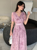 Buy SHEIN DAZY Women's Floral Print Short Sleeve Dress in Pakistan
