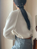 Buy SHEIN DAZY Women's Round Neck Solid Color Long Sleeve Sweater in Pakistan