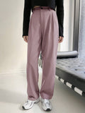 Buy SHEIN DAZY Women's Solid Color Simple Daily Regular Pants in Pakistan