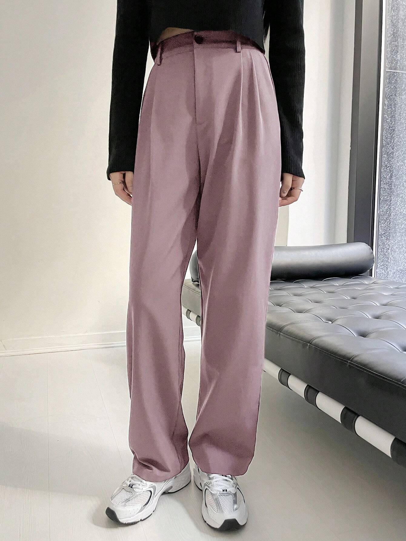 Buy SHEIN DAZY Women's Solid Color Simple Daily Regular Pants in Pakistan