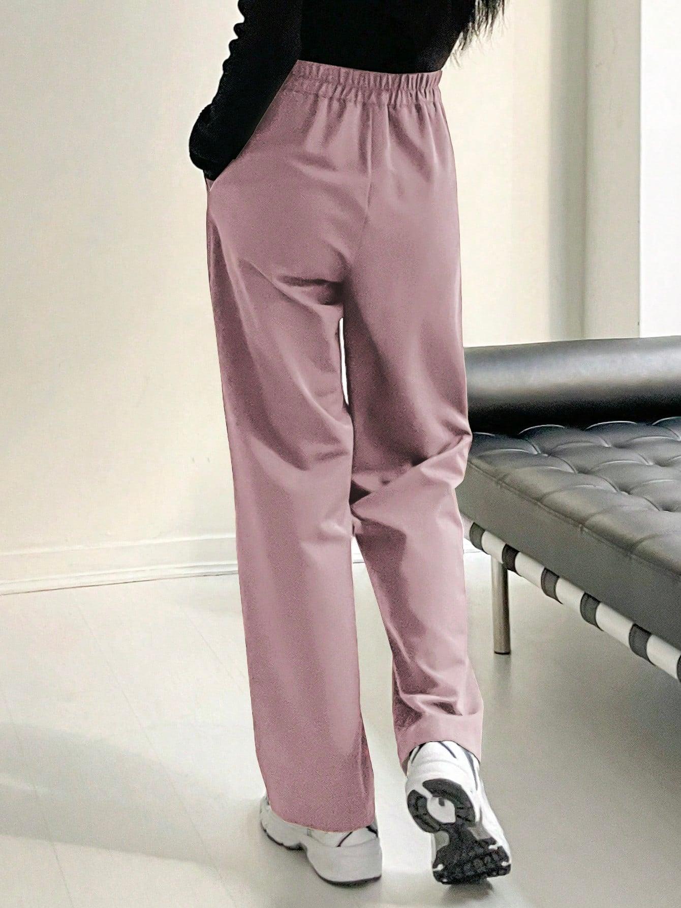 Buy SHEIN DAZY Women's Solid Color Simple Daily Regular Pants in Pakistan