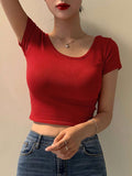 Buy SHEIN DAZY Women's Solid Color Backless Bow Knit Crop Top in Pakistan