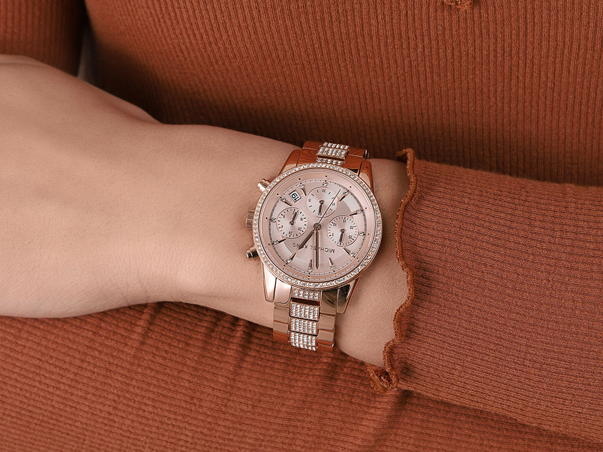Buy Michael Kors Ritz Chronograph Rose Gold-tone Stainless Steel Watch for Women - Mk6485 in Pakistan