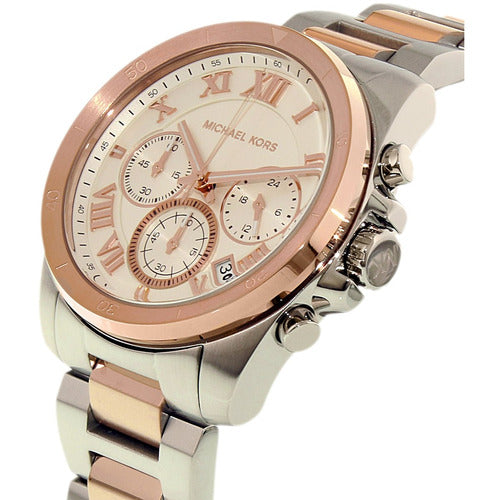 Buy Michael Kors Brecken Chronograph White Dial Two Tone Steel Strap Ladies Watch - Mk6368 in Pakistan