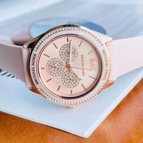 Buy Michael Kors Womens Quartz Silicone Strap Pink Dial 40mm Watch - Mk6946 in Pakistan