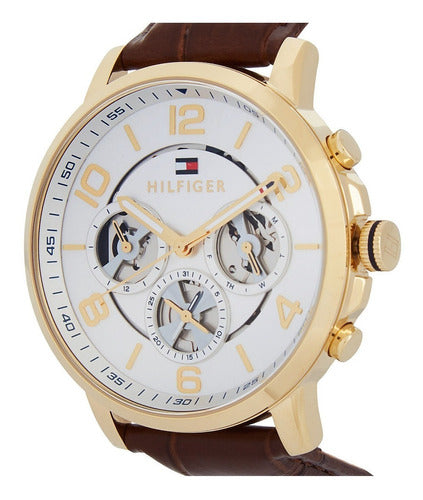 Buy Tommy Hilfiger Keagen Silver Dial Brown Leather Strap Watch for Men - 1791291 in Pakistan