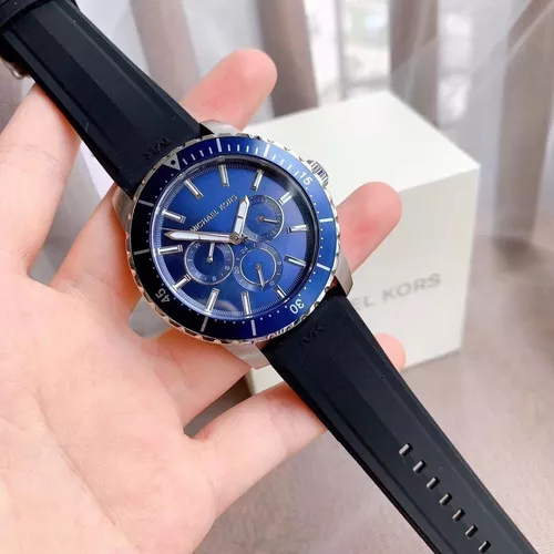 Buy Michael Kors Mens Silicone Strap Blue Dial 44mm Watch - Mk7160 in Pakistan