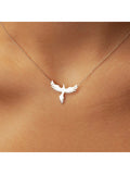 Buy SHEIN Dainty Rising Phoenix Pendant Necklace Stainless Steel Gold Plated Silver Fantasy Gold Bird Charm in Pakistan