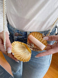 Buy SHEIN Designer Pearl Chain Women's Crossbody Bag Metal Shell Mini Shoulder Bag Purse Bag in Pakistan