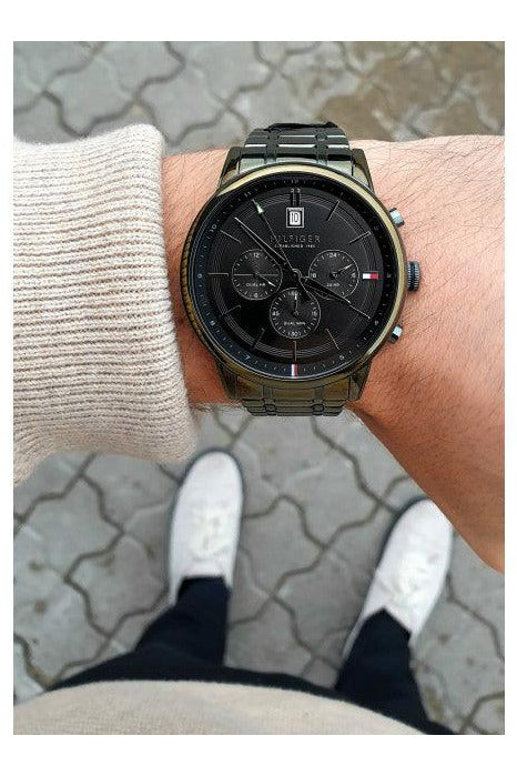 Buy Tommy Hilfiger Mens Quartz Stainless Steel Black Dial 44mm Watch - 1791634 in Pakistan