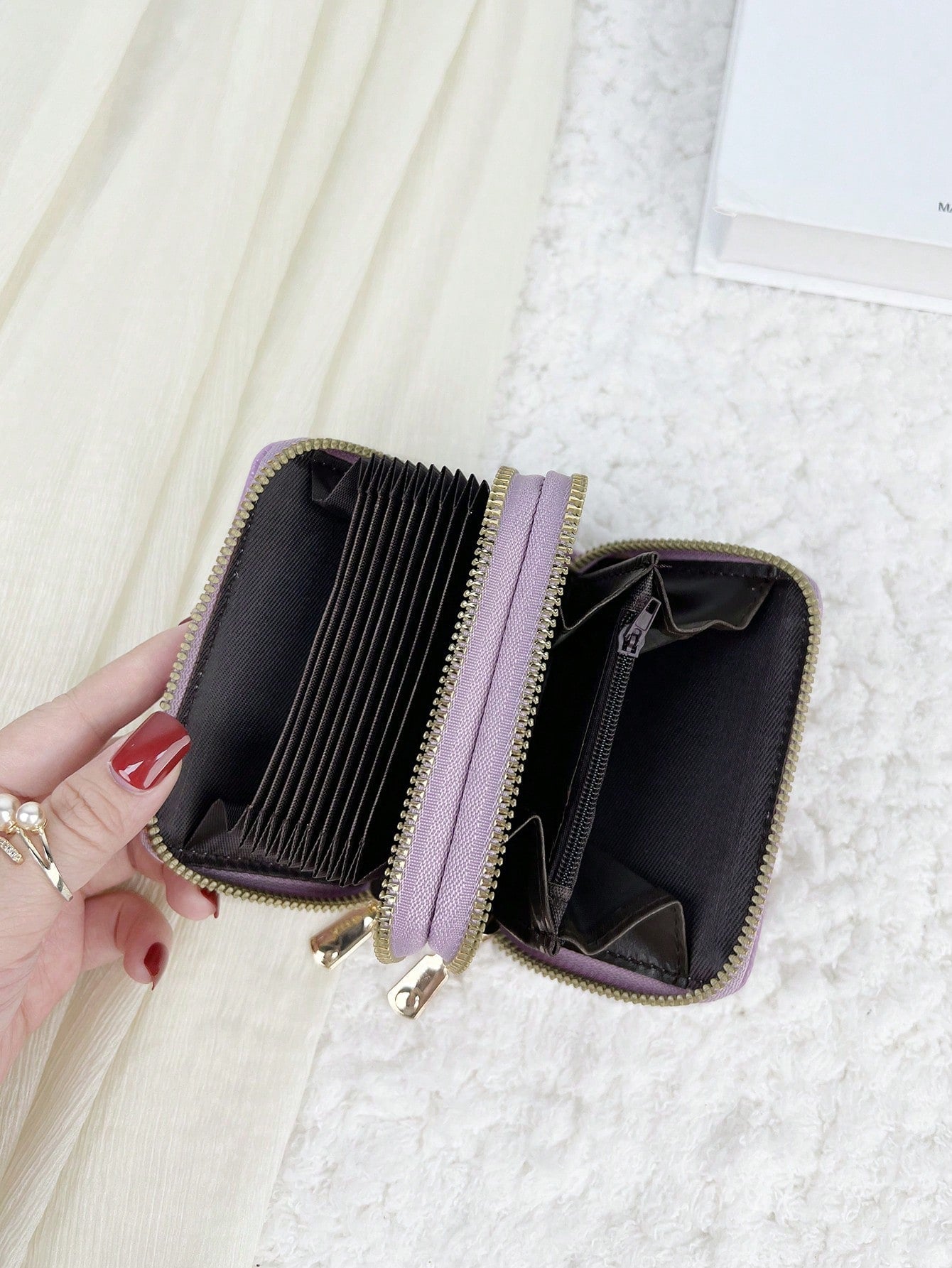 Buy SHEIN Double Zipper Wallet Business Card Holder Wallet in Pakistan