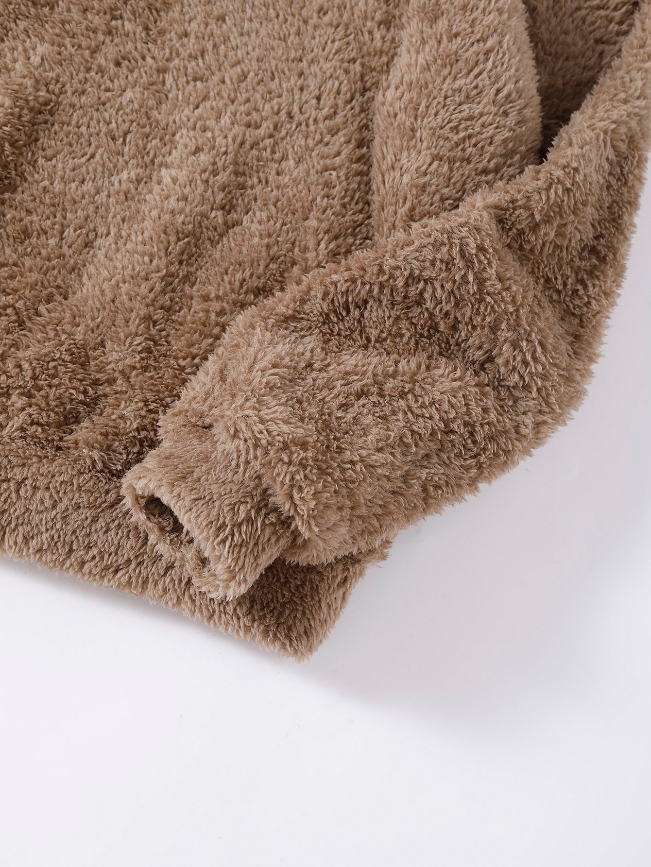 Buy SHEIN Drop Shoulder 3D Ear Teddy Hoodie in Pakistan