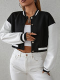 Buy SHEIN Drop Shoulder Two Tone Crop Bomber Jacket in Pakistan