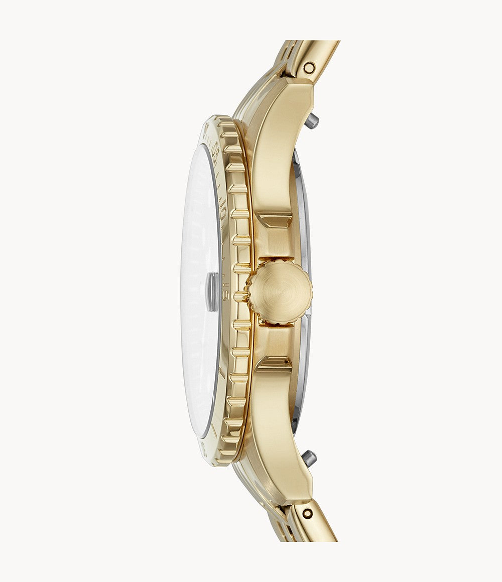 Buy Perfect Boyfriend Gold Dial Gold Steel Strap Watch For Women in Pakistan