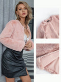 Buy SHEIN Eilly Bazar Solid Fuzzy Coat in Pakistan