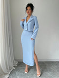 Buy SHEIN Elenzga 1set Blue Elegant Casual Ladies' Suit in Pakistan