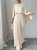 Buy SHEIN Elenzga Women Elegant Solid Color Minimalist Casual Poncho Sleeve Dress Maxi Women Outfit in Pakistan