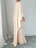 Buy SHEIN Elenzga Women Elegant Solid Color Minimalist Casual Poncho Sleeve Dress Maxi Women Outfit in Pakistan