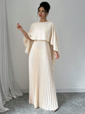 Buy SHEIN Elenzga Women Elegant Solid Color Minimalist Casual Poncho Sleeve Dress Maxi Women Outfit in Pakistan
