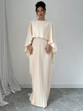 Buy SHEIN Elenzga Women Elegant Solid Color Minimalist Casual Poncho Sleeve Dress Maxi Women Outfit in Pakistan