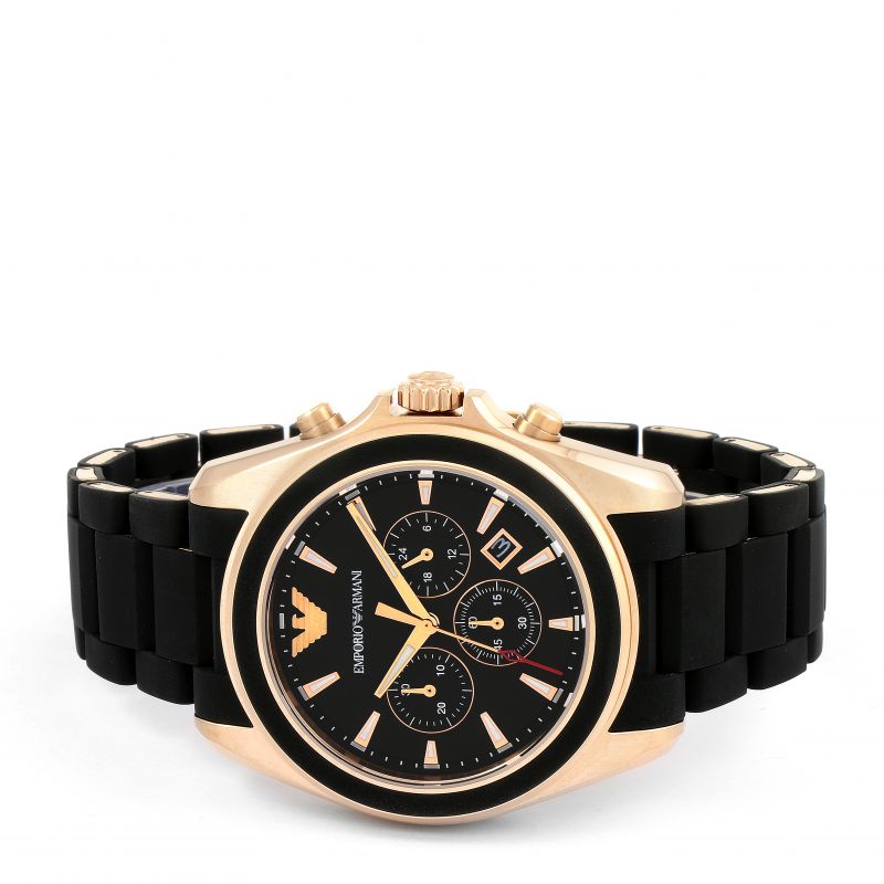 Buy Emporio Armani Men’s Analogue Quartz Silicone & Stainless Steel Black Dial 44mm Watch AR6066 in Pakistan