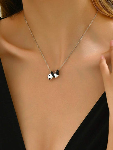 Buy SHEIN Enamel Drip Oil Panda Necklace, Unique Design, Cartoon Cute, Fashionable Ins Style in Pakistan