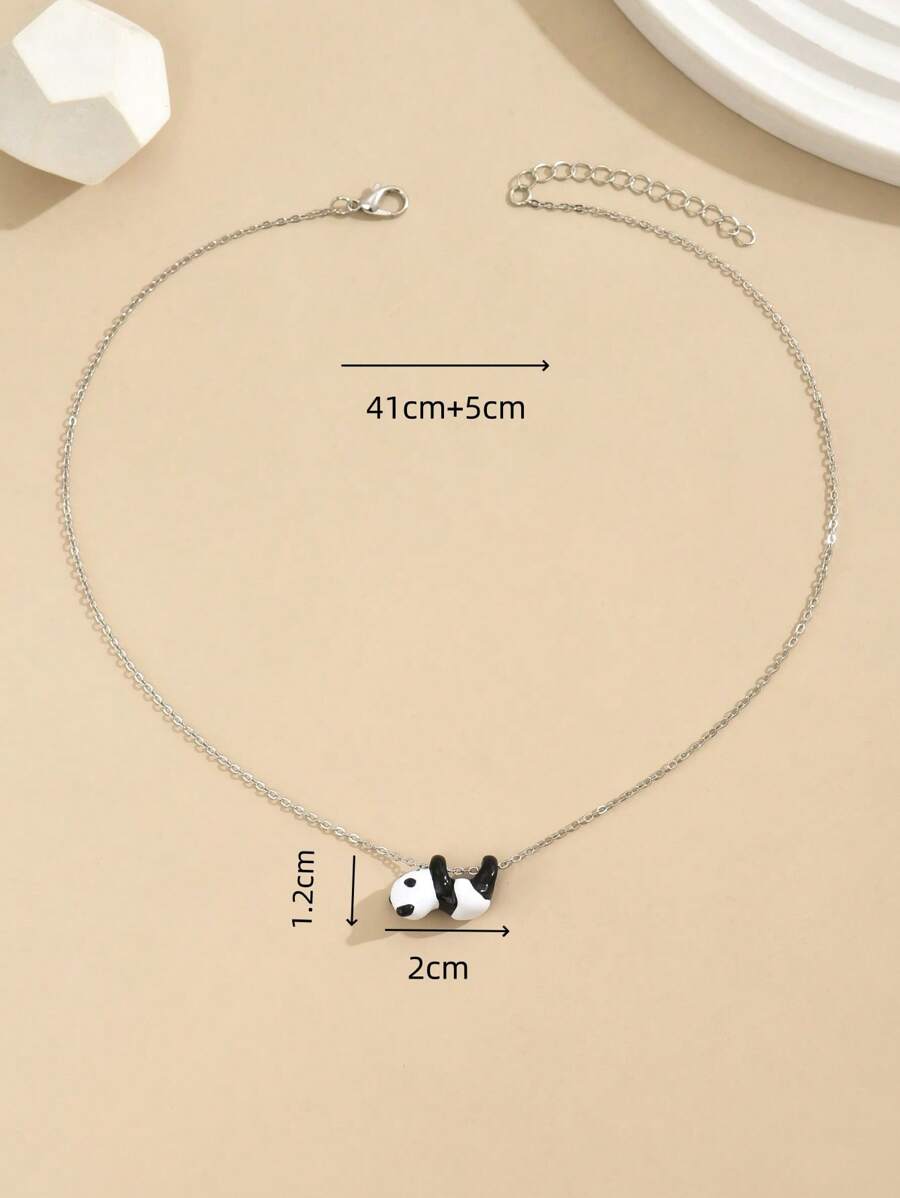 Buy SHEIN Enamel Drip Oil Panda Necklace, Unique Design, Cartoon Cute, Fashionable Ins Style in Pakistan