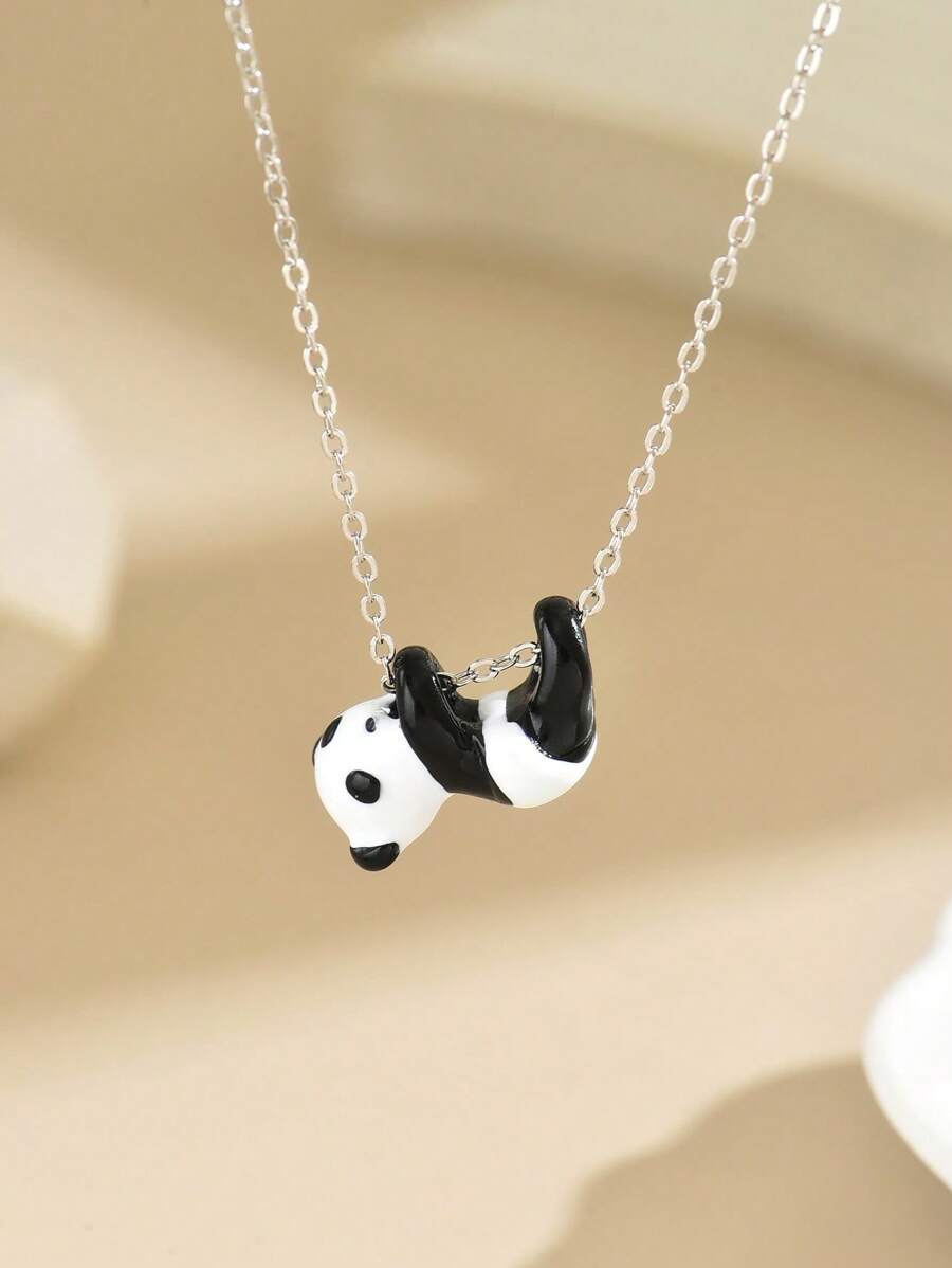 Buy SHEIN Enamel Drip Oil Panda Necklace, Unique Design, Cartoon Cute, Fashionable Ins Style in Pakistan