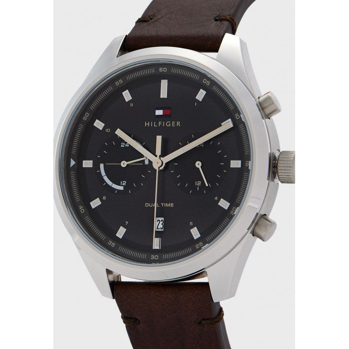 Buy Tommy Hilfiger Ashton Grey Dial Brown Leather Strap Watch for Men - 1791729 in Pakistan