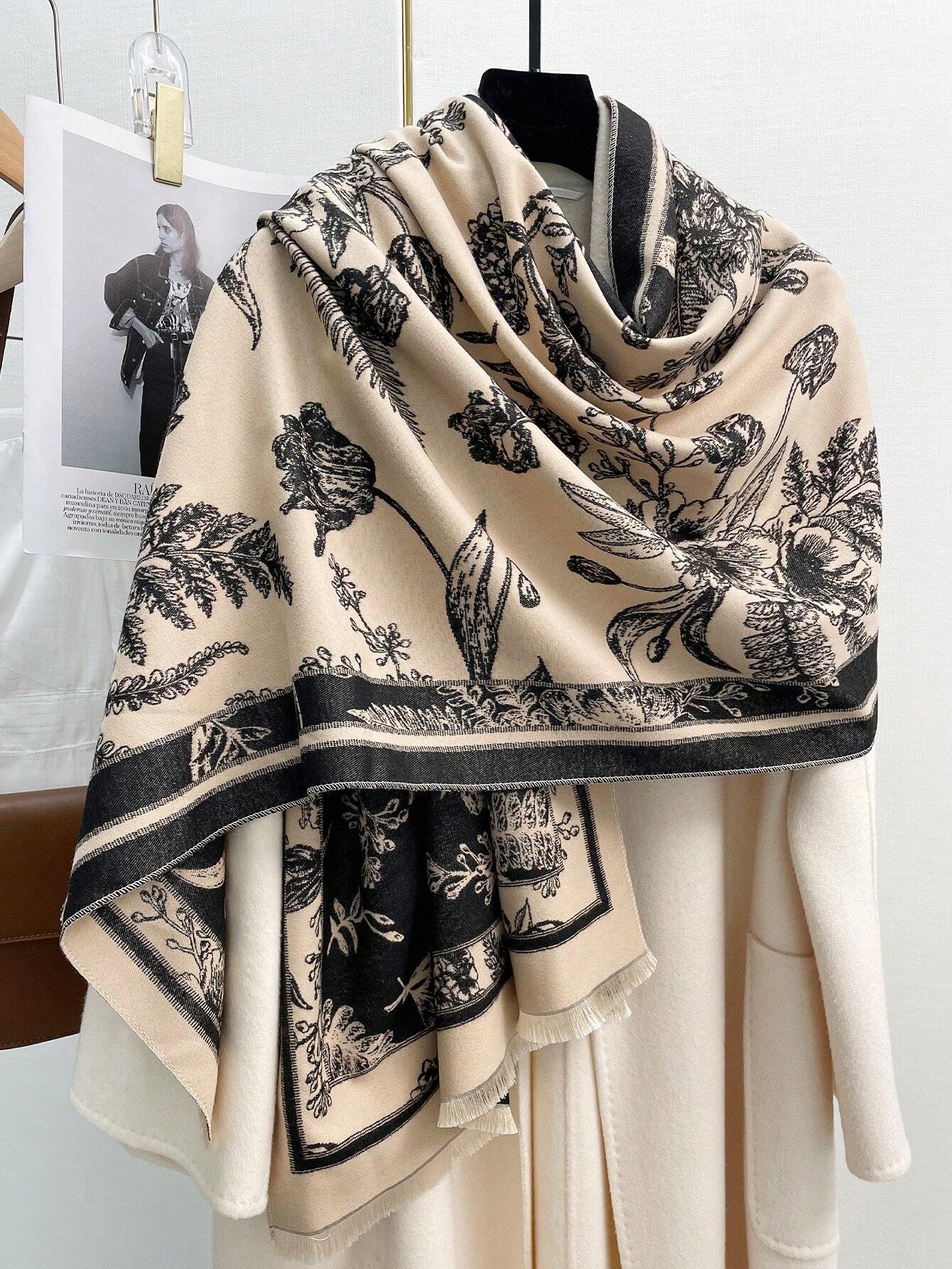 Buy SHEIN FADZOYLE 1pc Flowers Scenic Pattern Scarf Pashmina Shawl in Pakistan