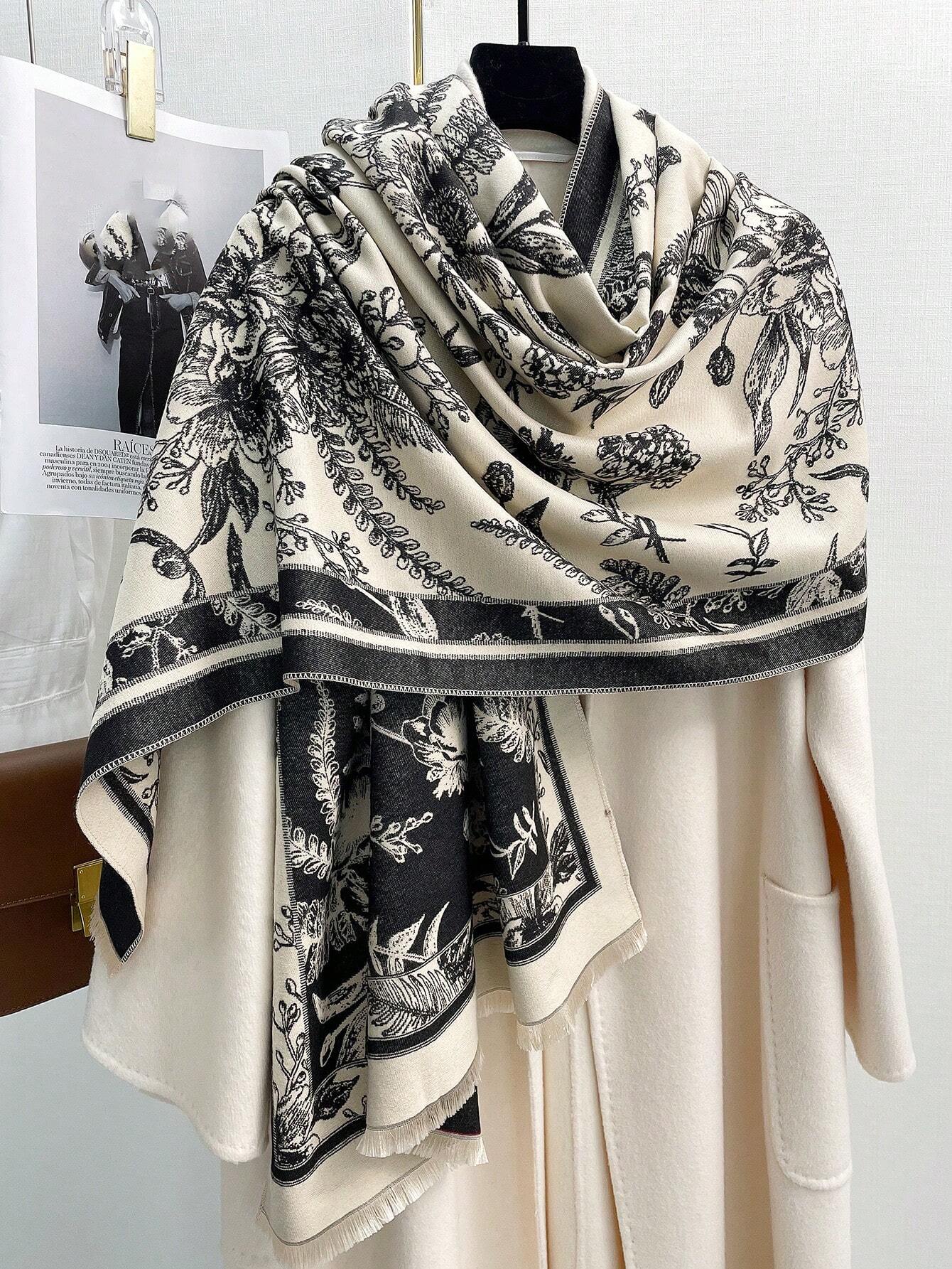 Buy SHEIN FADZOYLE 1pc Flowers Scenic Pattern Scarf Pashmina Shawl in Pakistan