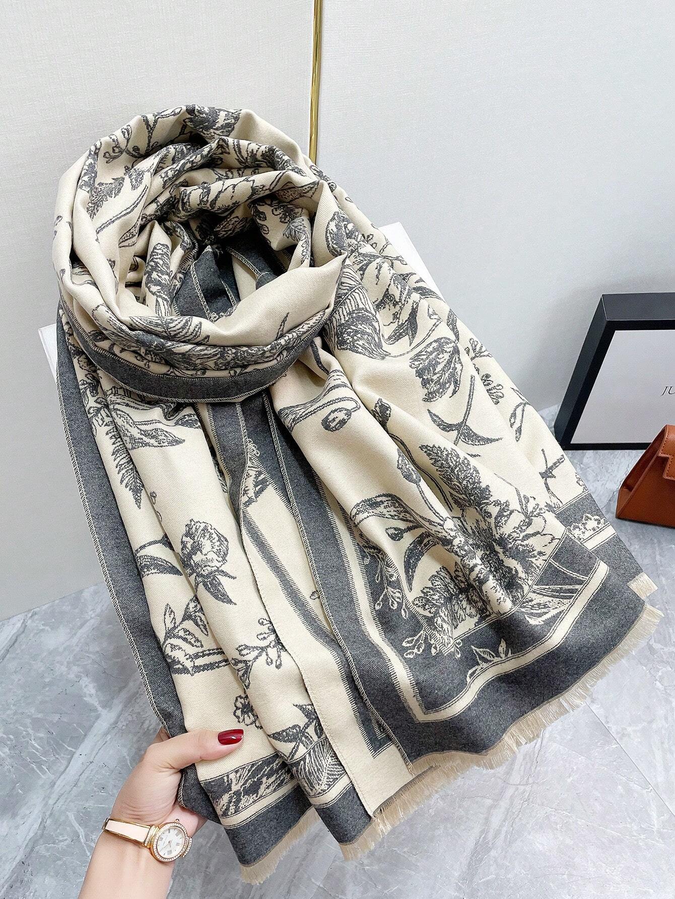 Buy SHEIN FADZOYLE 1pc Flowers Scenic Pattern Scarf Pashmina Shawl in Pakistan