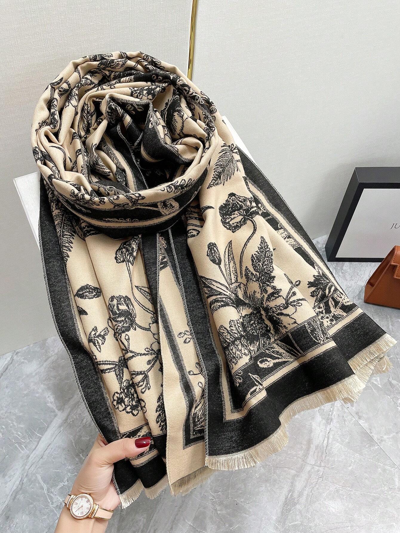 Buy SHEIN FADZOYLE 1pc Flowers Scenic Pattern Scarf Pashmina Shawl in Pakistan