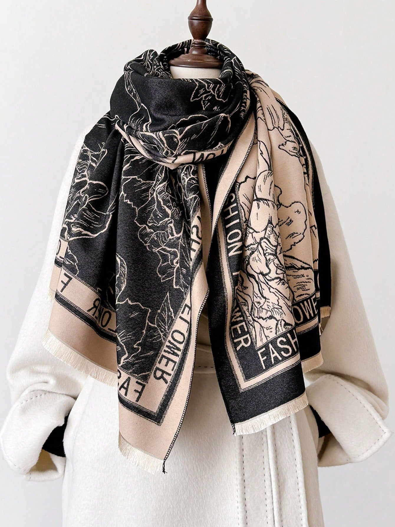 Buy SHEIN FADZOYLE 1pc Flowers Scenic Pattern Scarf Pashmina Shawl in Pakistan