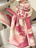 Buy SHEIN FADZOYLE 1pc Pink Women's Scarves Cashmere Feel Color Long Shawl Scarf Tassel Printed Pattern in Pakistan